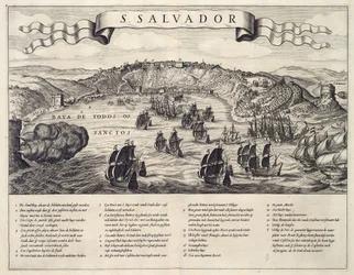 View of the Battle of San Salvador in the All Saints Bay between the Dutch and the Portuguese in 1624